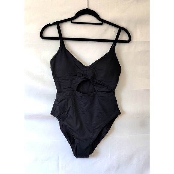 Andie Other - Andie One Piece‎ Swimsuit Black Sz M The Samoa Cutout Flattering swimwear
